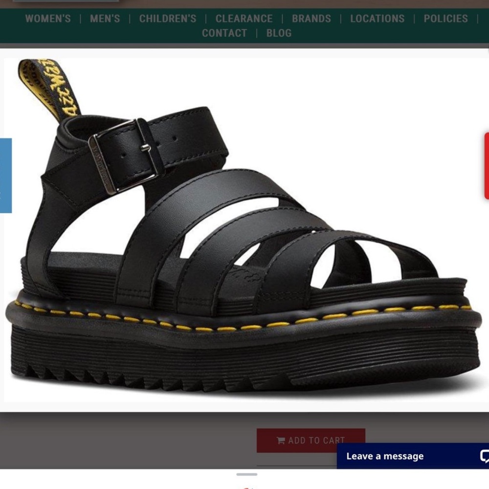 EUC DR. MARTENS WOMEN'S BLAIRE HYDRO LEATHER STRAP SANDAL sz 11
